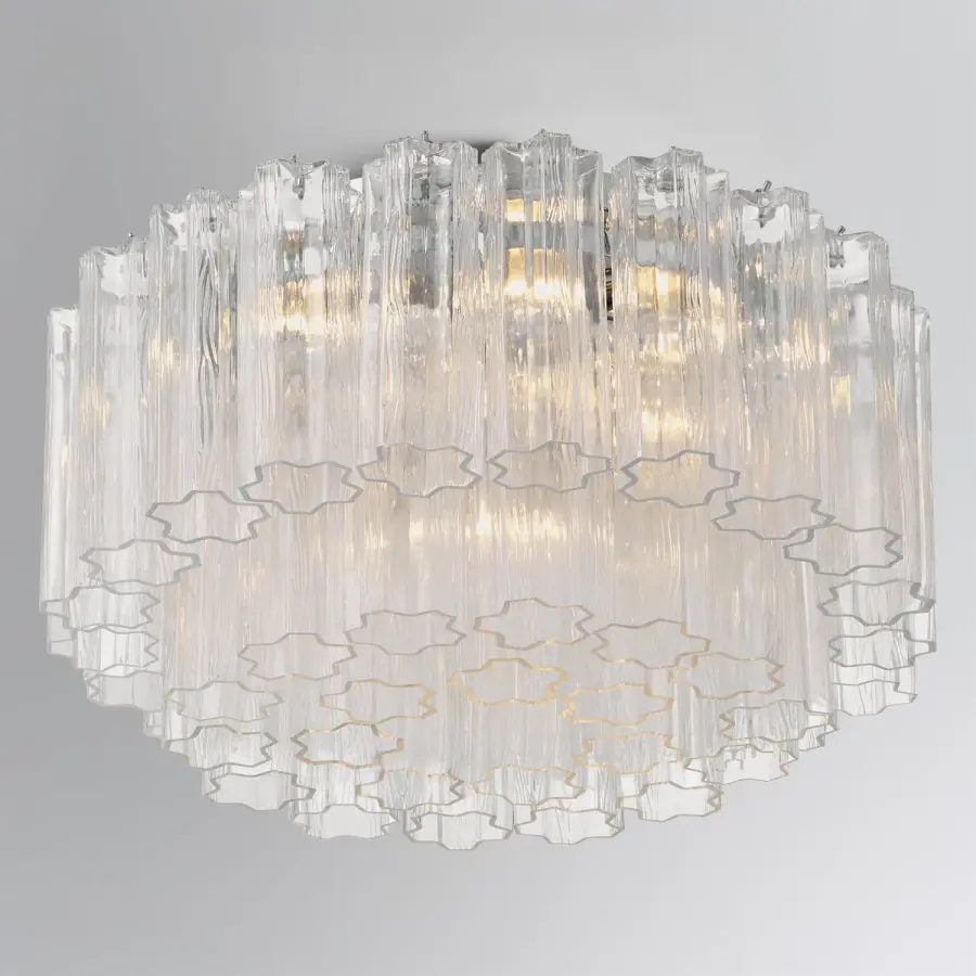 Addis 22.25" Flush Mount in Polished Chrome with Autumn Glass - Image 20