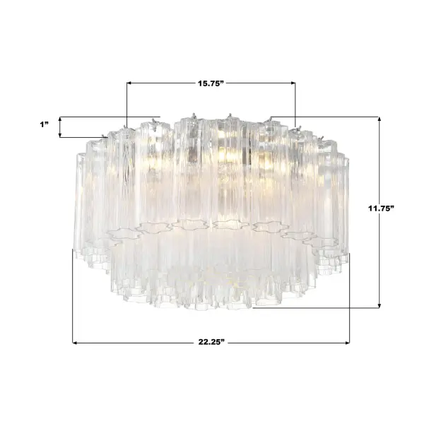 Addis 22.25" Flush Mount in Polished Chrome with Autumn Glass - Image 21