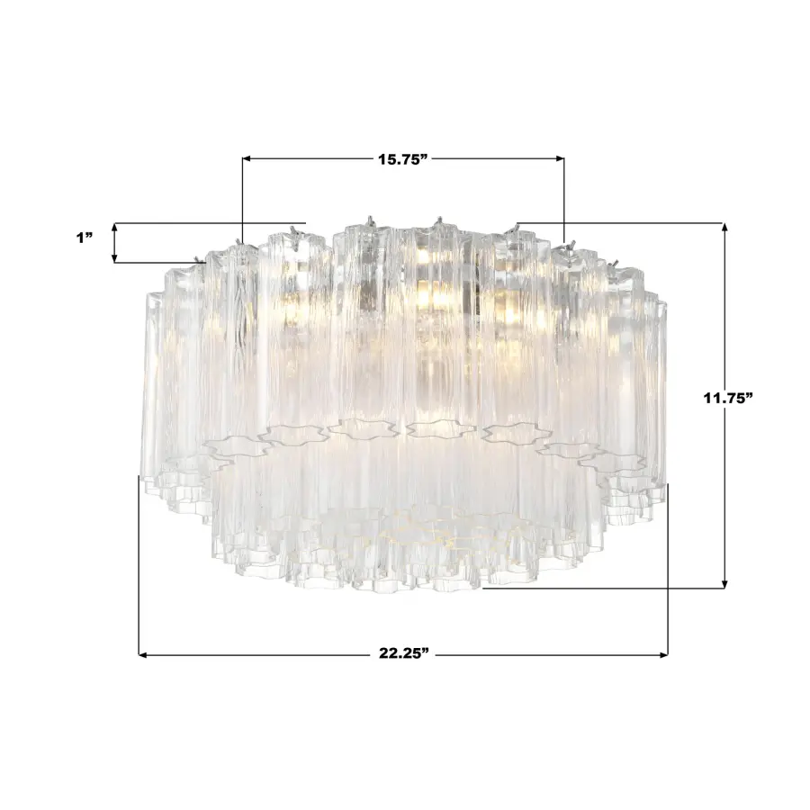 Addis 22.25" Flush Mount in Polished Chrome with Autumn Glass - Image 21