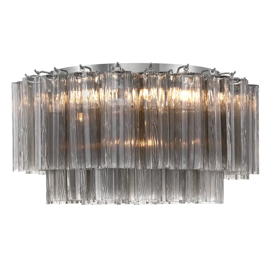 Addis 22.25" Flush Mount in Polished Chrome with Autumn Glass - Image 24