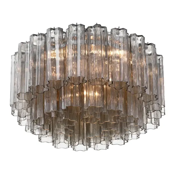Addis 22.25" Flush Mount in Polished Chrome with Autumn Glass - Image 25