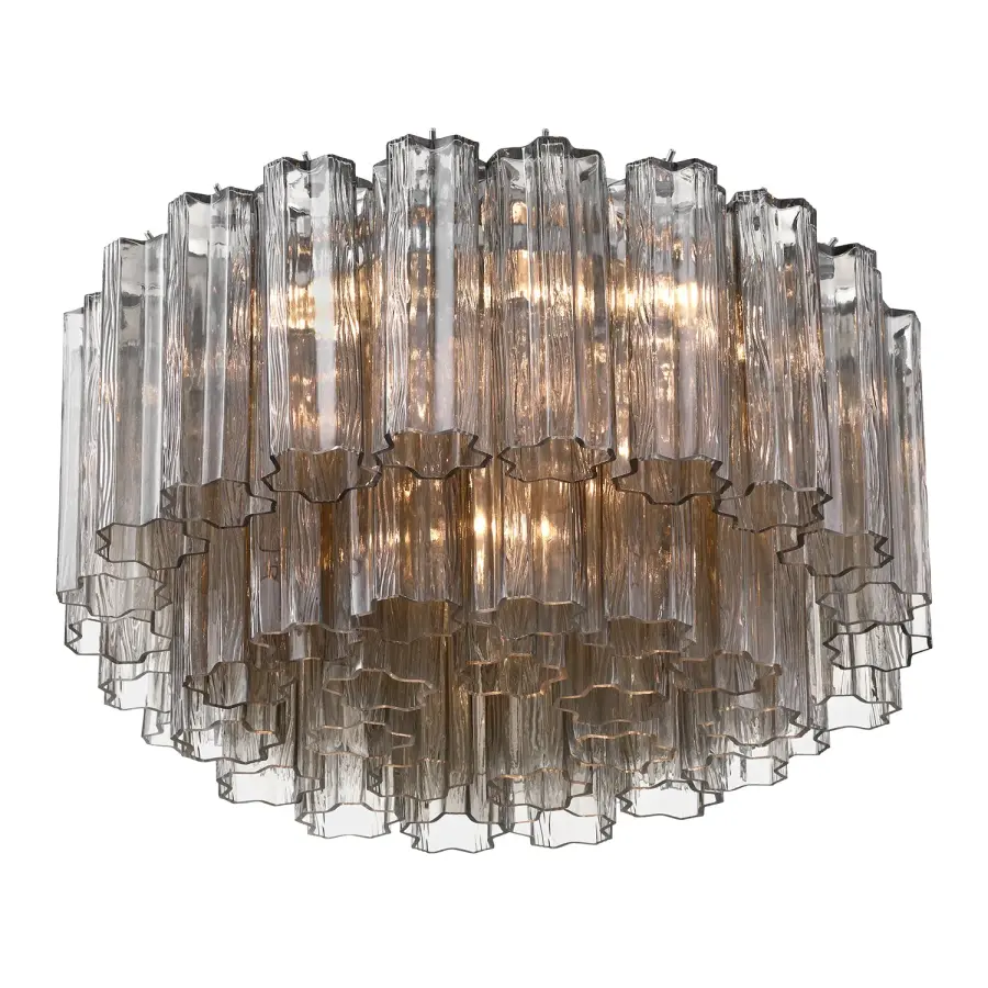 Addis 22.25" Flush Mount in Polished Chrome with Autumn Glass - Image 25