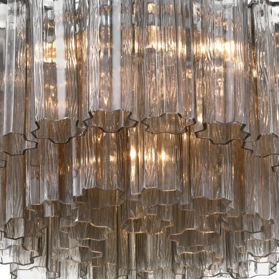 Addis 22.25" Flush Mount in Polished Chrome with Autumn Glass - Image 26