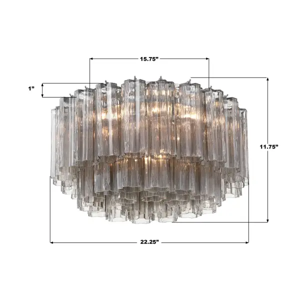 Addis 22.25" Flush Mount in Polished Chrome with Autumn Glass - Image 28