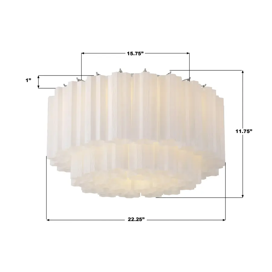 Addis 22.25" Flush Mount in Polished Chrome with Autumn Glass - Image 35
