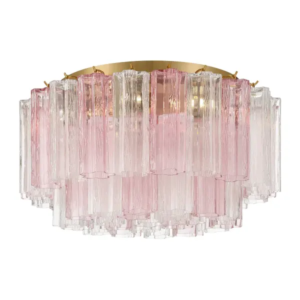 Addis 22.25" Flush Mount in Polished Chrome with Autumn Glass - Image 37