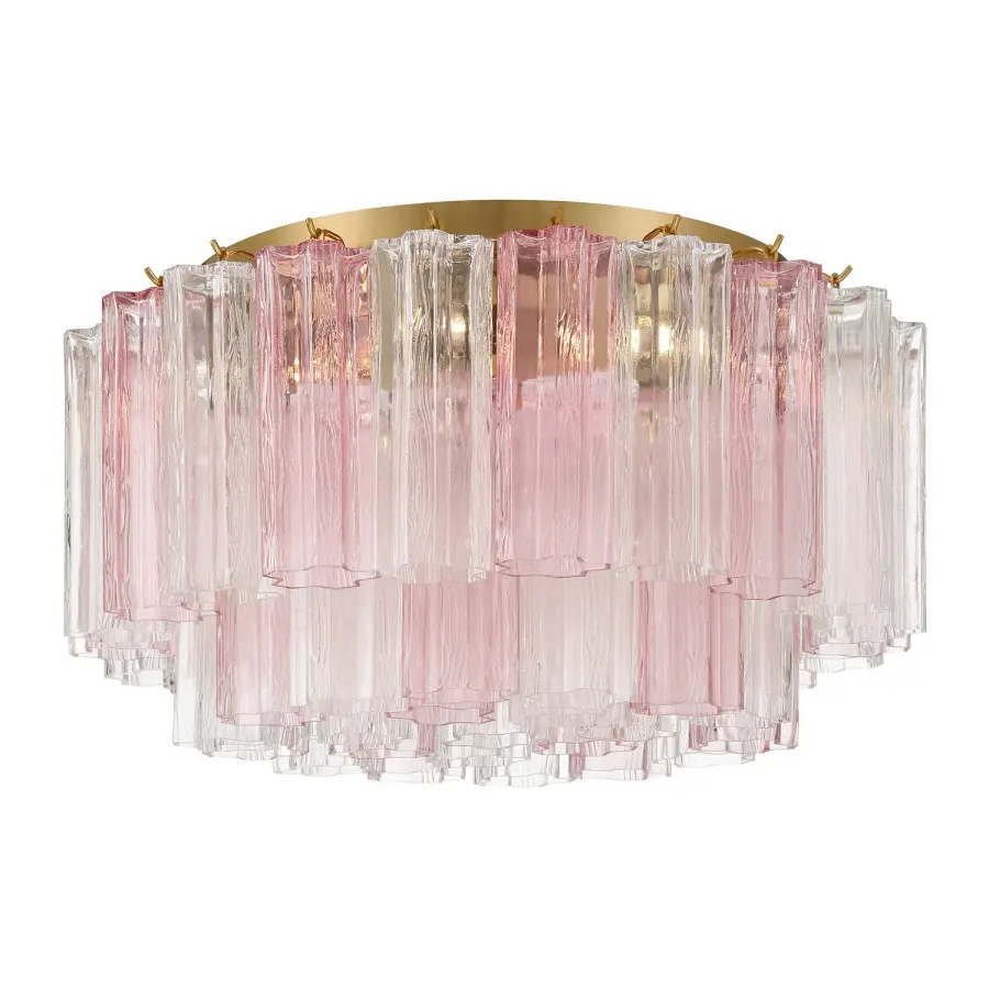 Addis 22.25" Flush Mount in Polished Chrome with Autumn Glass - Image 37