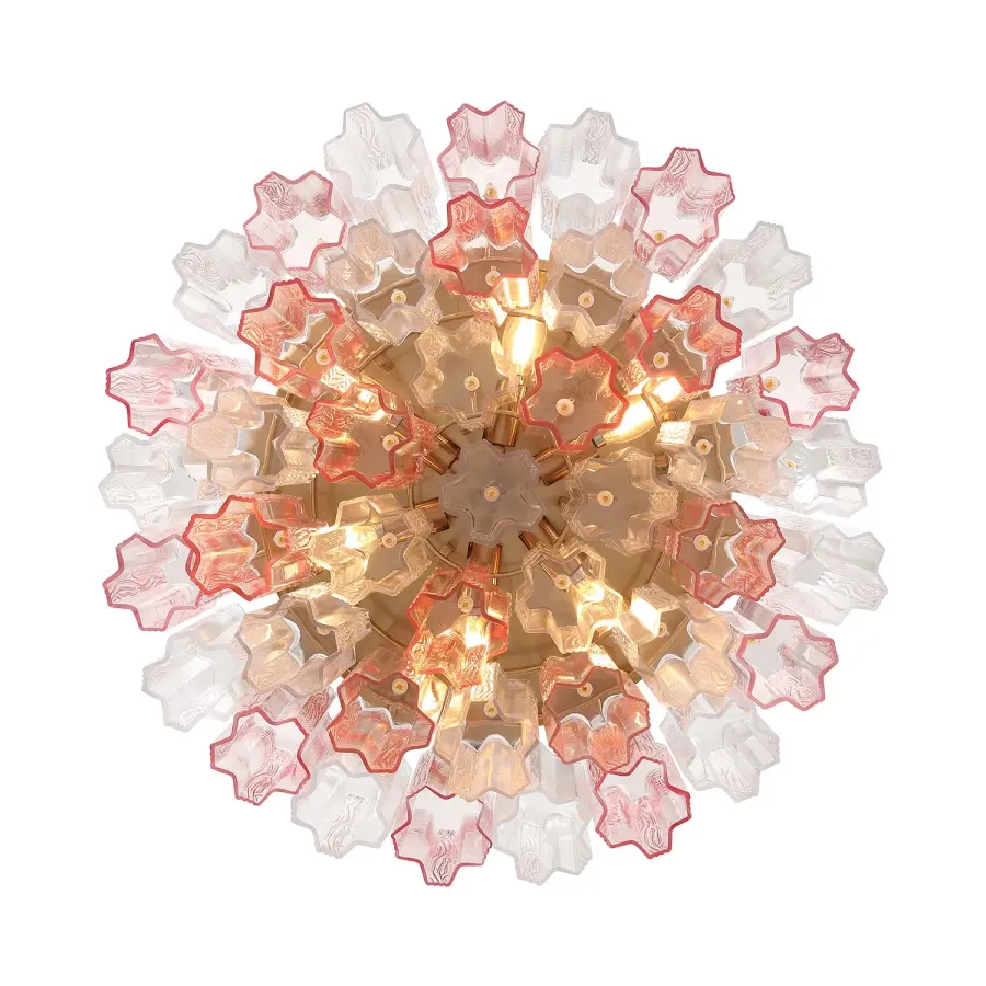 Addis 22.25" Flush Mount in Polished Chrome with Autumn Glass - Image 39