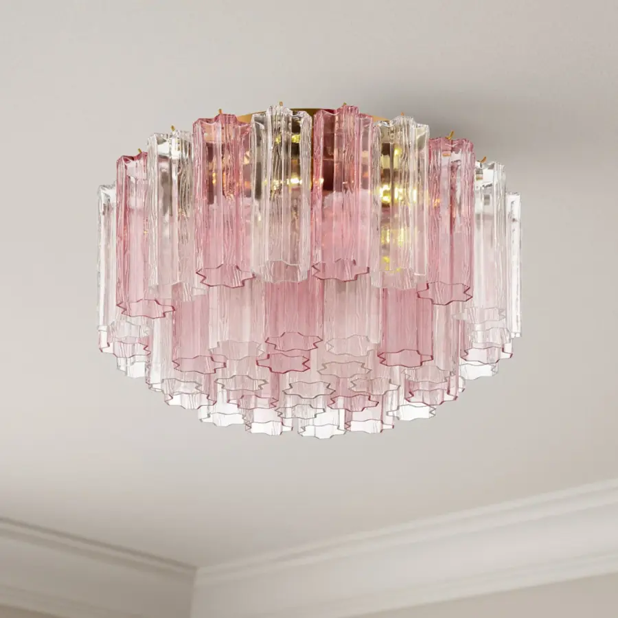 Addis 22.25" Flush Mount in Polished Chrome with Autumn Glass - Image 43