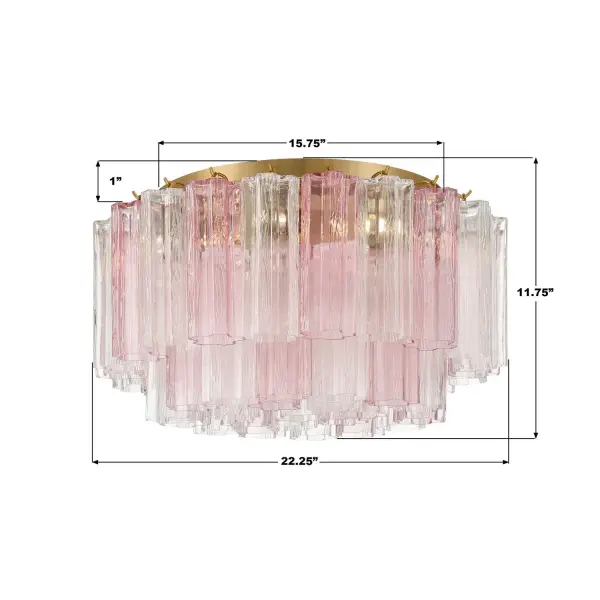 Addis 22.25" Flush Mount in Polished Chrome with Autumn Glass - Image 44