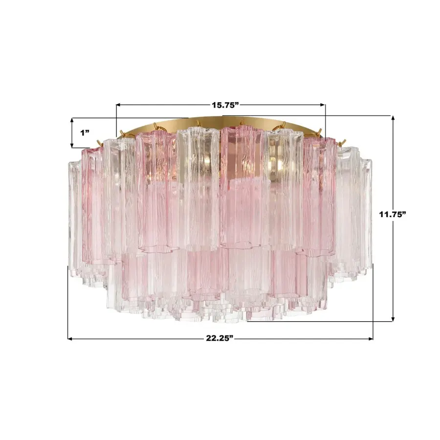 Addis 22.25" Flush Mount in Polished Chrome with Autumn Glass - Image 44