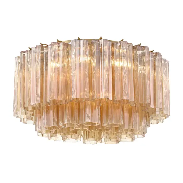 Addis 22.25" Flush Mount in Polished Chrome with Autumn Glass - Image 45