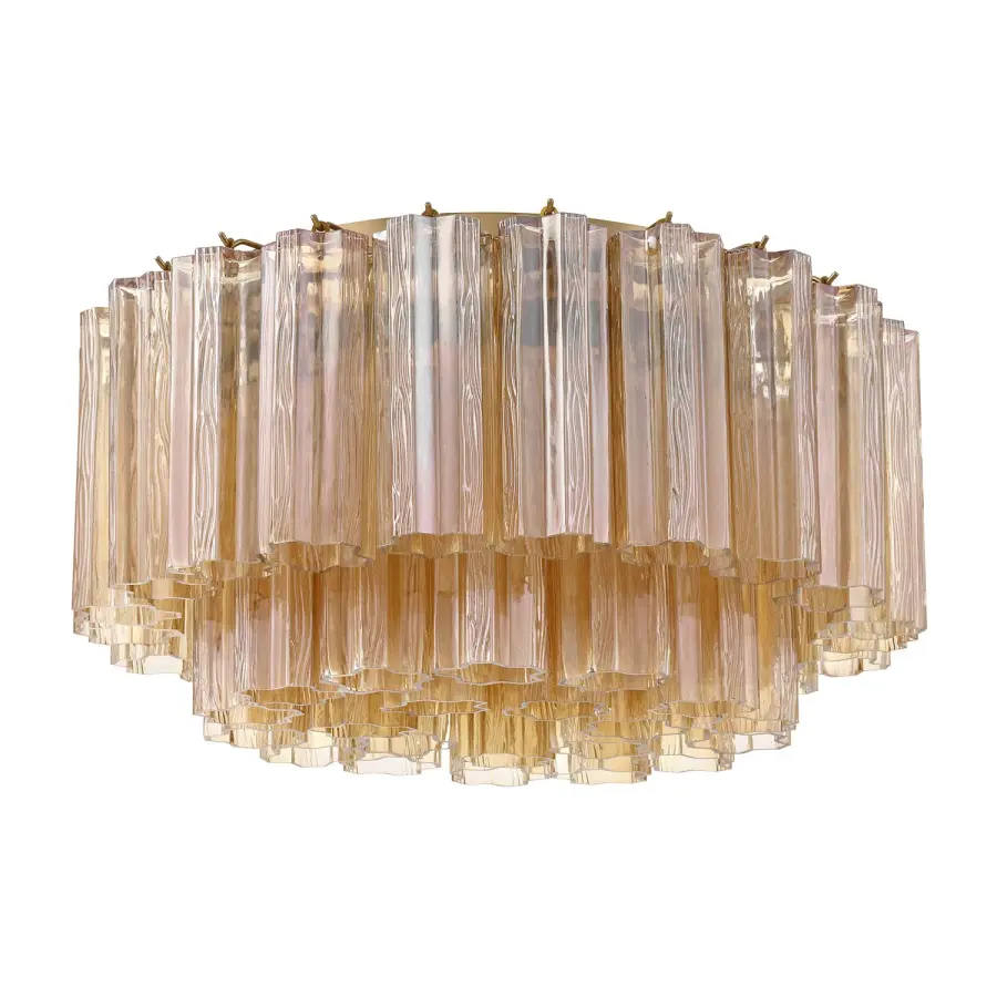 Addis 22.25" Flush Mount in Polished Chrome with Autumn Glass - Image 46