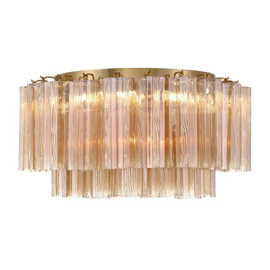 Addis 22.25" Flush Mount in Polished Chrome with Autumn Glass - Image 47