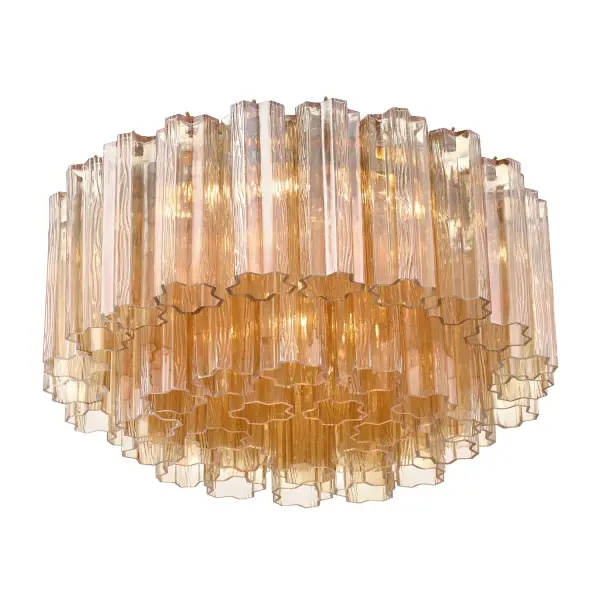 Addis 22.25" Flush Mount in Polished Chrome with Autumn Glass - Image 48