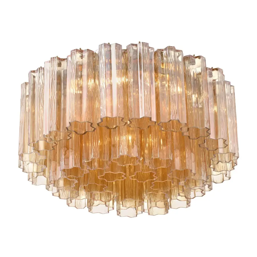Addis 22.25" Flush Mount in Polished Chrome with Autumn Glass - Image 48