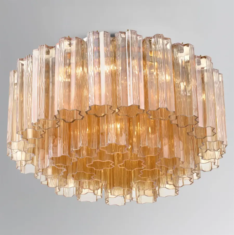 Addis 22.25" Flush Mount in Polished Chrome with Autumn Glass - Image 50