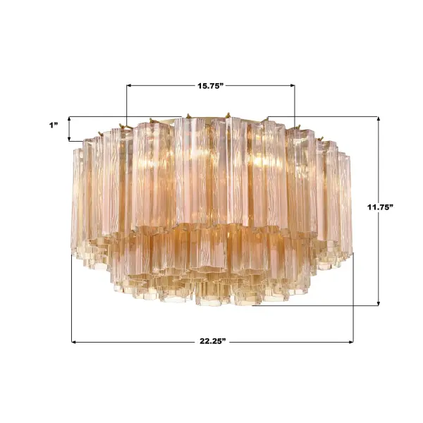 Addis 22.25" Flush Mount in Polished Chrome with Autumn Glass - Image 51