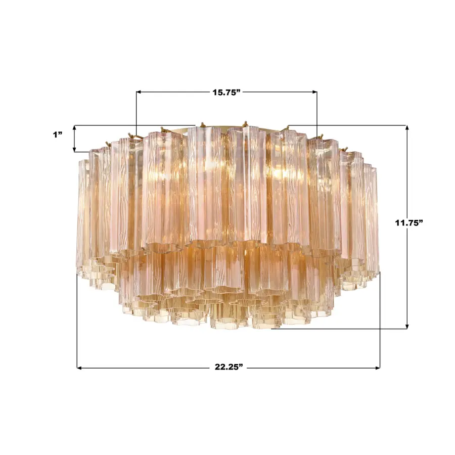 Addis 22.25" Flush Mount in Polished Chrome with Autumn Glass - Image 51