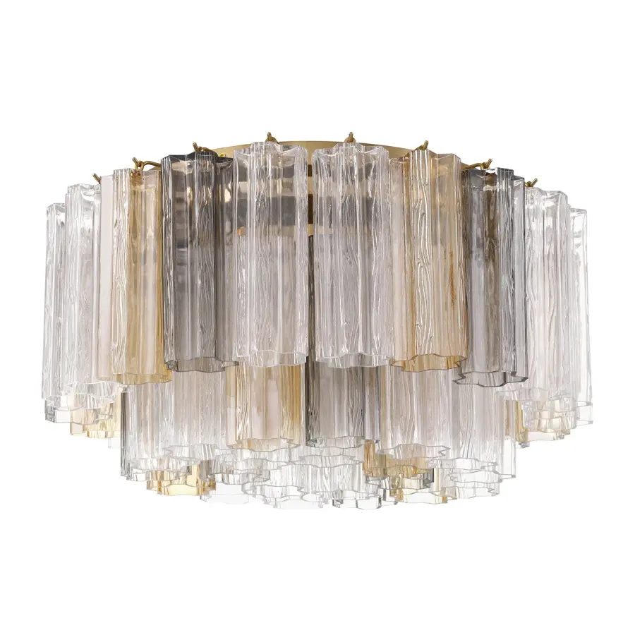 Addis 22.25" Flush Mount in Polished Chrome with Autumn Glass - Image 53