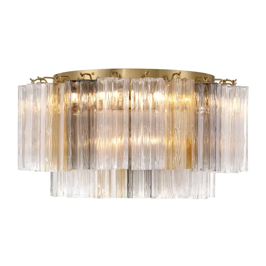 Addis 22.25" Flush Mount in Polished Chrome with Autumn Glass - Image 54