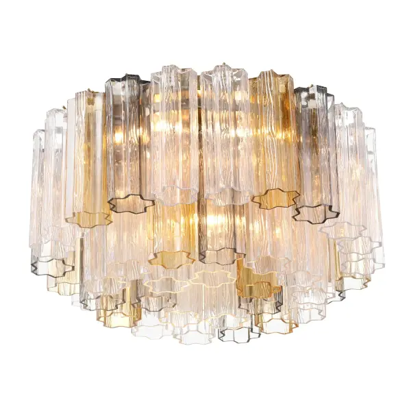 Addis 22.25" Flush Mount in Polished Chrome with Autumn Glass - Image 55