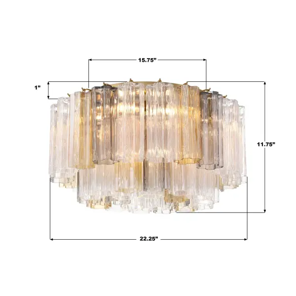 Addis 22.25" Flush Mount in Polished Chrome with Autumn Glass - Image 58