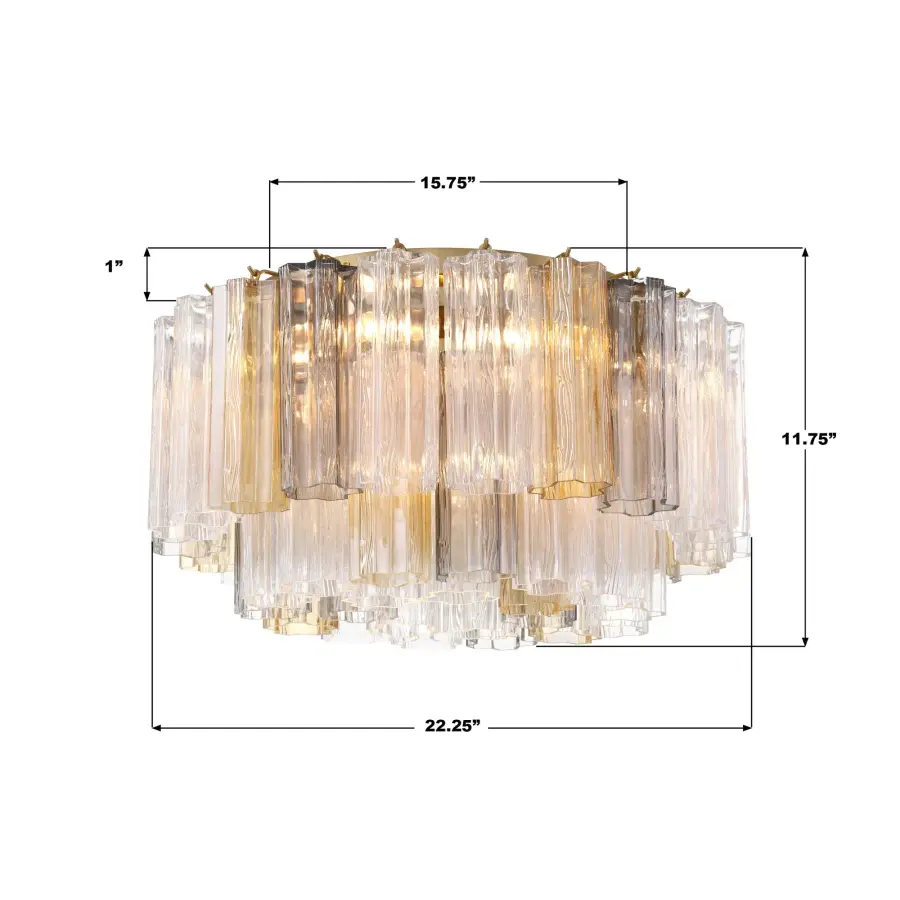 Addis 22.25" Flush Mount in Polished Chrome with Autumn Glass - Image 58