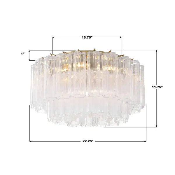 Addis 22.25" Flush Mount in Polished Chrome with Autumn Glass - Image 65