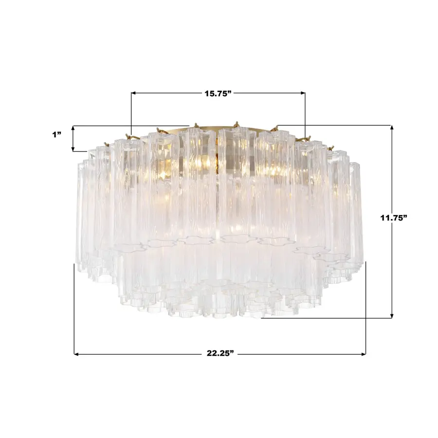 Addis 22.25" Flush Mount in Polished Chrome with Autumn Glass - Image 65