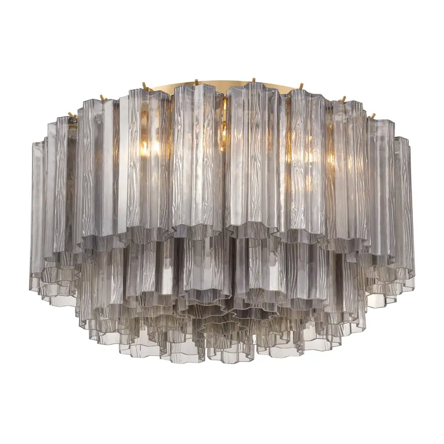 Addis 22.25" Flush Mount in Polished Chrome with Autumn Glass - Image 66