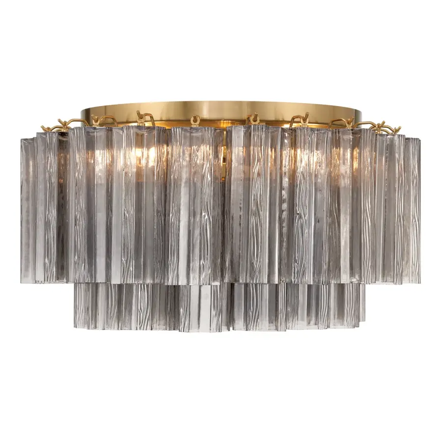 Addis 22.25" Flush Mount in Polished Chrome with Autumn Glass - Image 70
