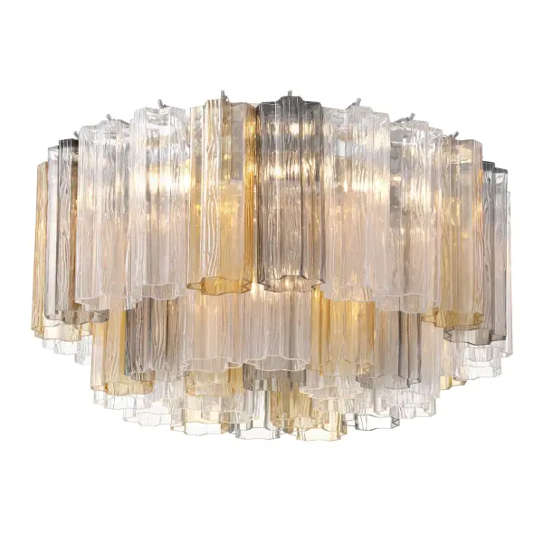 Addis 22.25" Flush Mount in Polished Chrome with Autumn Glass - Image 8