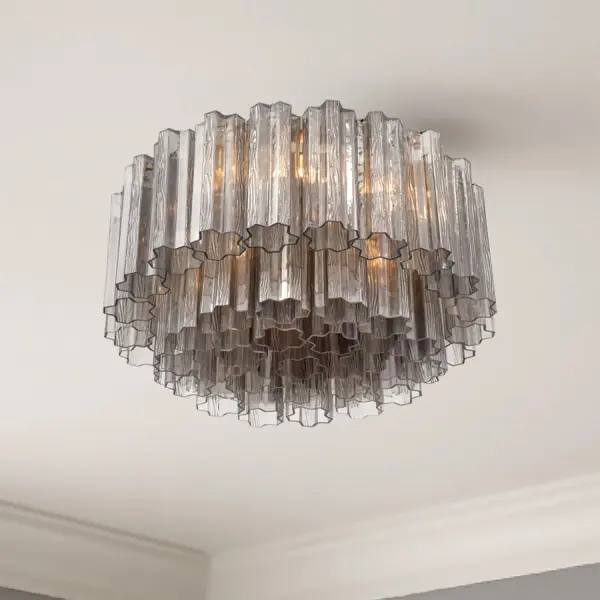 Addis 22.25" Flush Mount in Polished Chrome with Autumn Glass - Image 72
