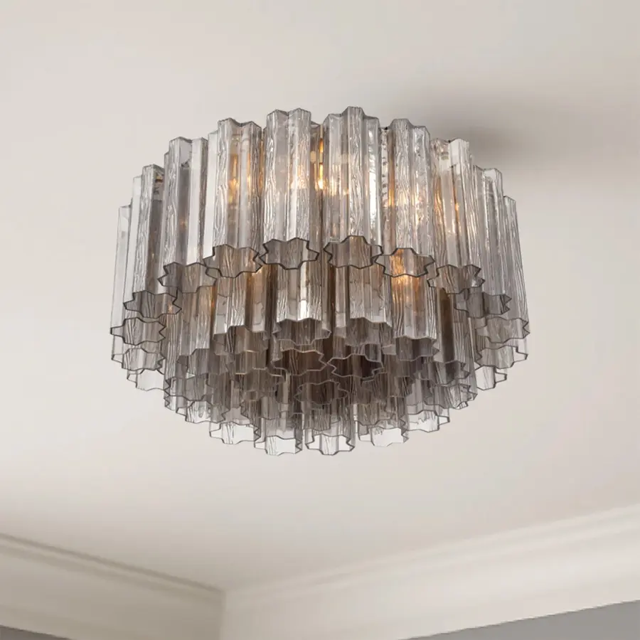 Addis 22.25" Flush Mount in Polished Chrome with Autumn Glass - Image 72