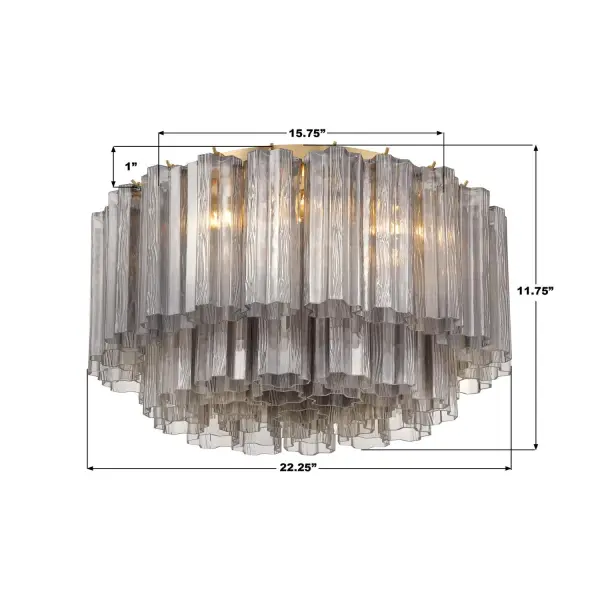 Addis 22.25" Flush Mount in Polished Chrome with Autumn Glass - Image 73