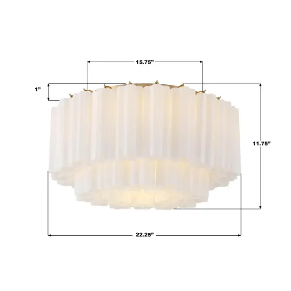 Addis 22.25" Flush Mount in Polished Chrome with Autumn Glass - Image 80