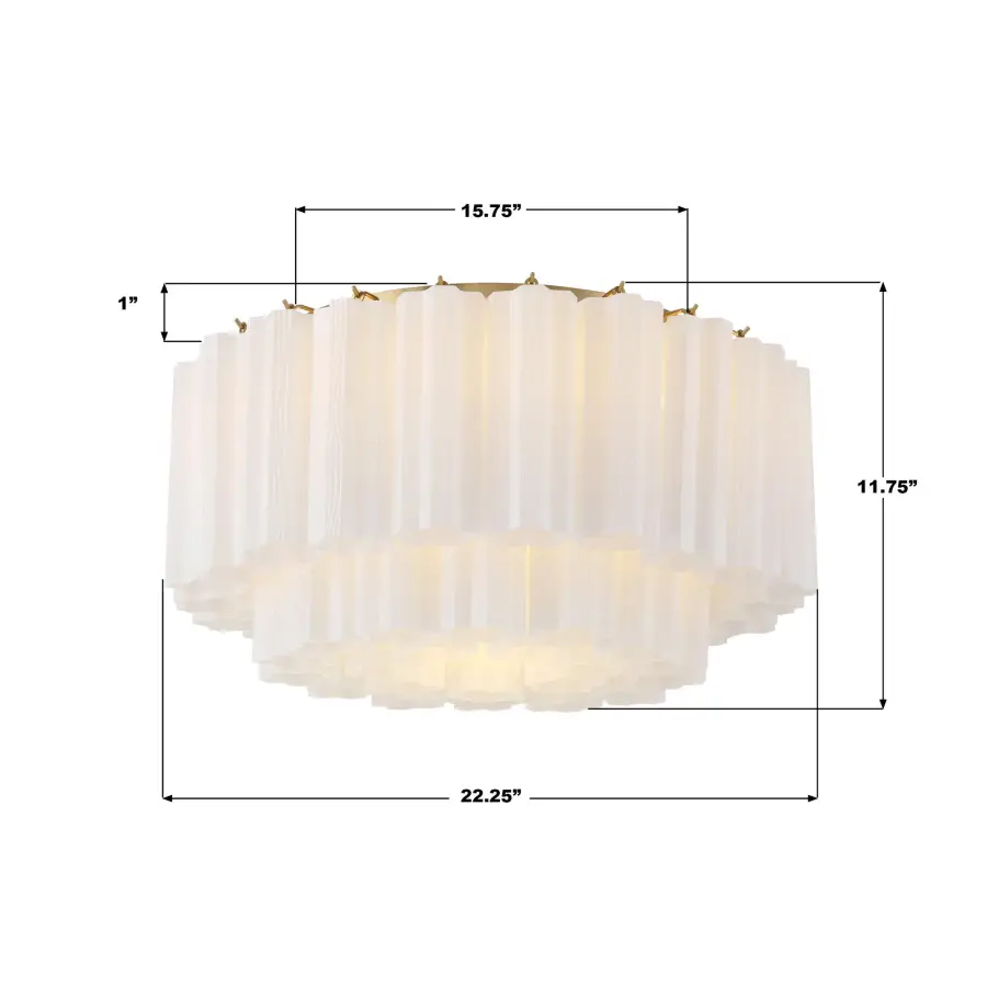 Addis 22.25" Flush Mount in Polished Chrome with Autumn Glass - Image 80