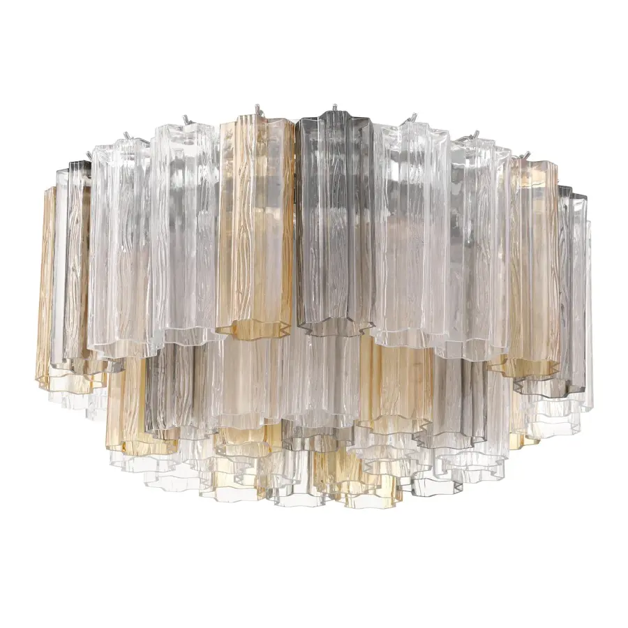 Addis 22.25" Flush Mount in Polished Chrome with Autumn Glass - Image 9