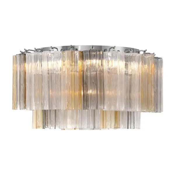 Addis 22.25" Flush Mount in Polished Chrome with Autumn Glass - Image 10