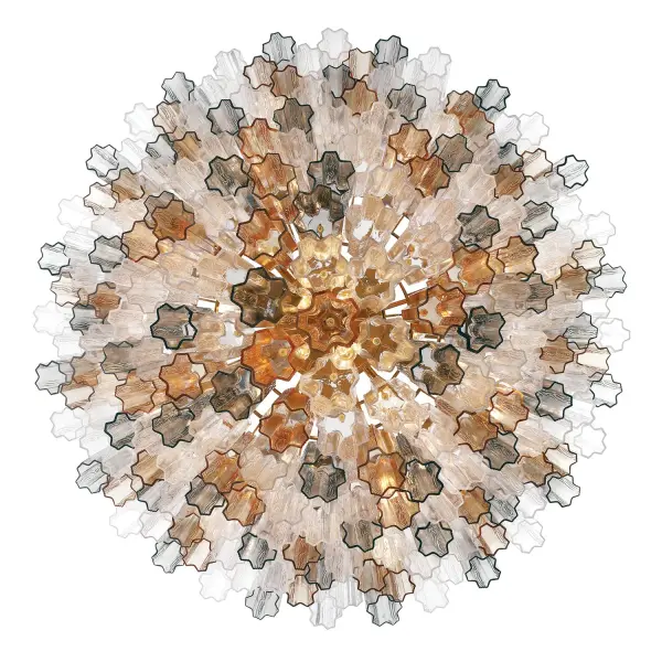 Addis 49" Chandelier in Aged Brass with Amber Glass - Image 11