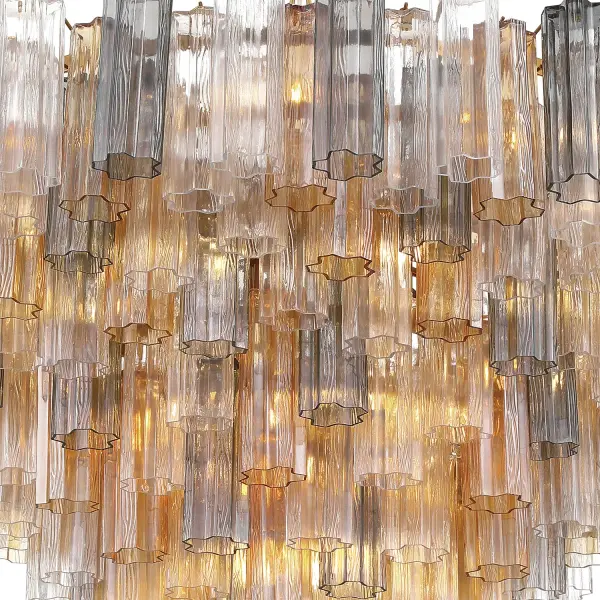 Addis 49" Chandelier in Aged Brass with Amber Glass - Image 12