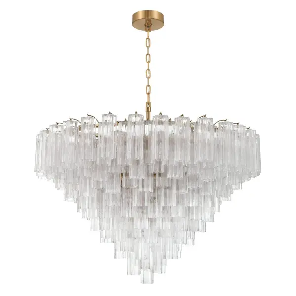 Addis 49" Chandelier in Aged Brass with Amber Glass - Image 16