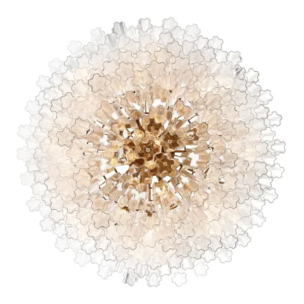 Addis 49" Chandelier in Aged Brass with Amber Glass - Image 18