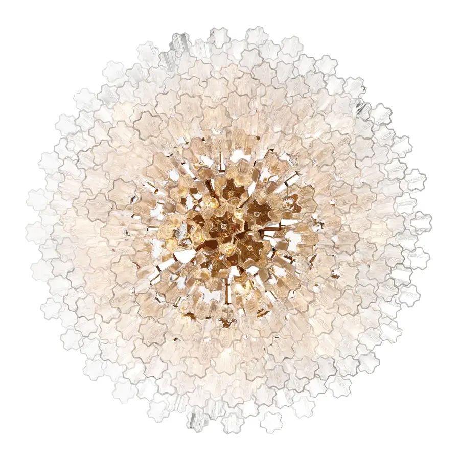 Addis 49" Chandelier in Aged Brass with Amber Glass - Image 18