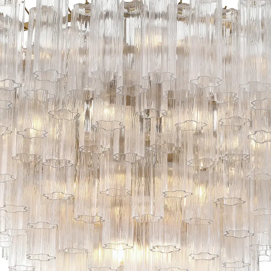 Addis 49" Chandelier in Aged Brass with Amber Glass - Image 19