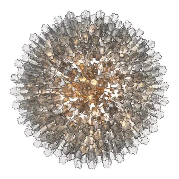 Addis 49" Chandelier in Aged Brass with Amber Glass - Image 25