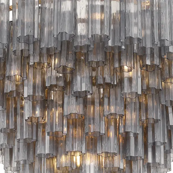 Addis 49" Chandelier in Aged Brass with Amber Glass - Image 26