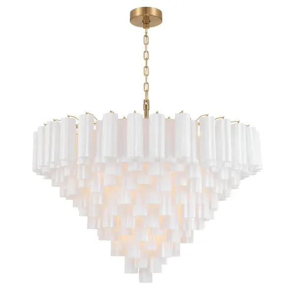 Addis 49" Chandelier in Aged Brass with Amber Glass - Image 29