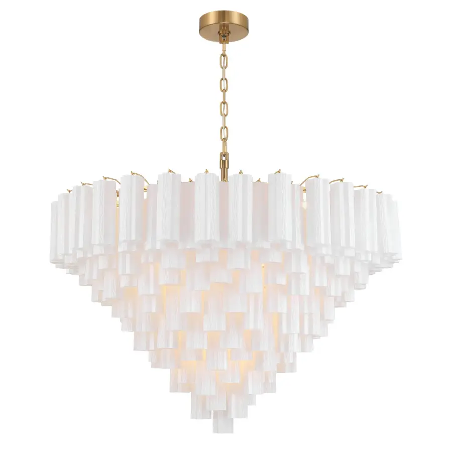Addis 49" Chandelier in Aged Brass with Amber Glass - Image 29